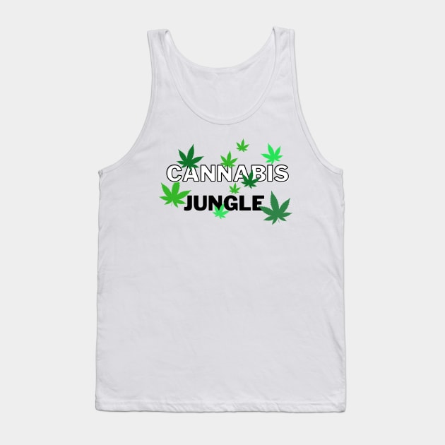 cannabis jungle leaf Tank Top by JulieVie Design